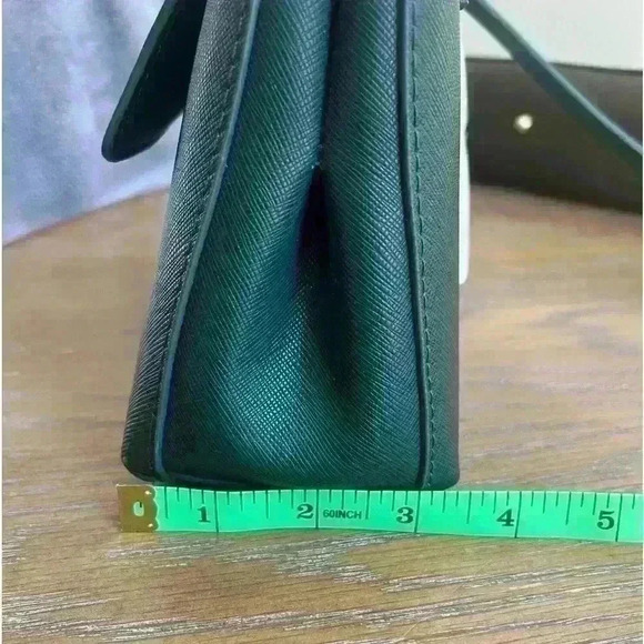 Zara Mini City Bag with Polka Dot Printed Scarf in Dark Forest Green - Picture 4 of 11